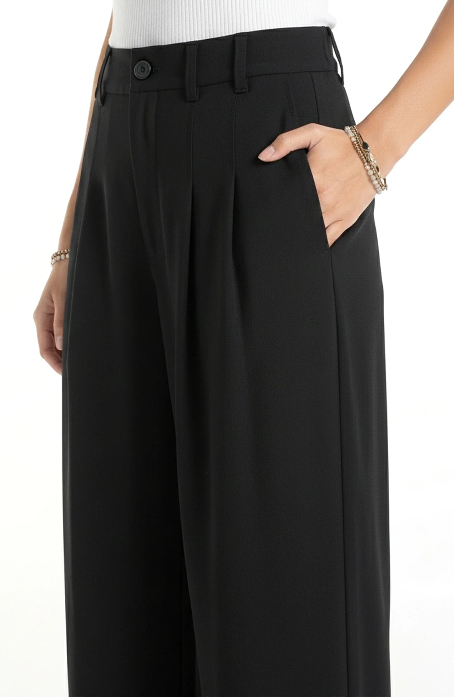 High Rise Pleated Wide Leg Trouser by Liverpool