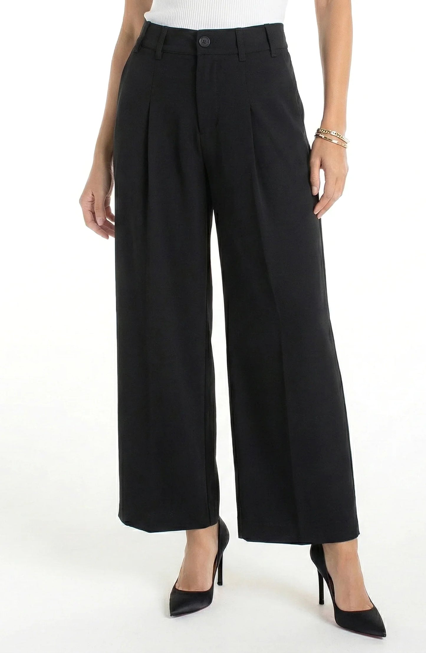 High Rise Pleated Wide Leg Trouser by Liverpool