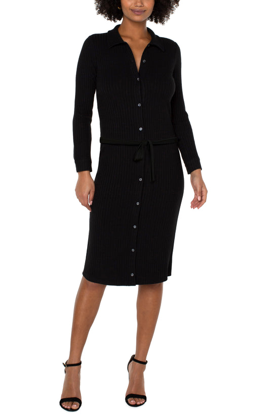 Button Front Knit Dress by Liverpool