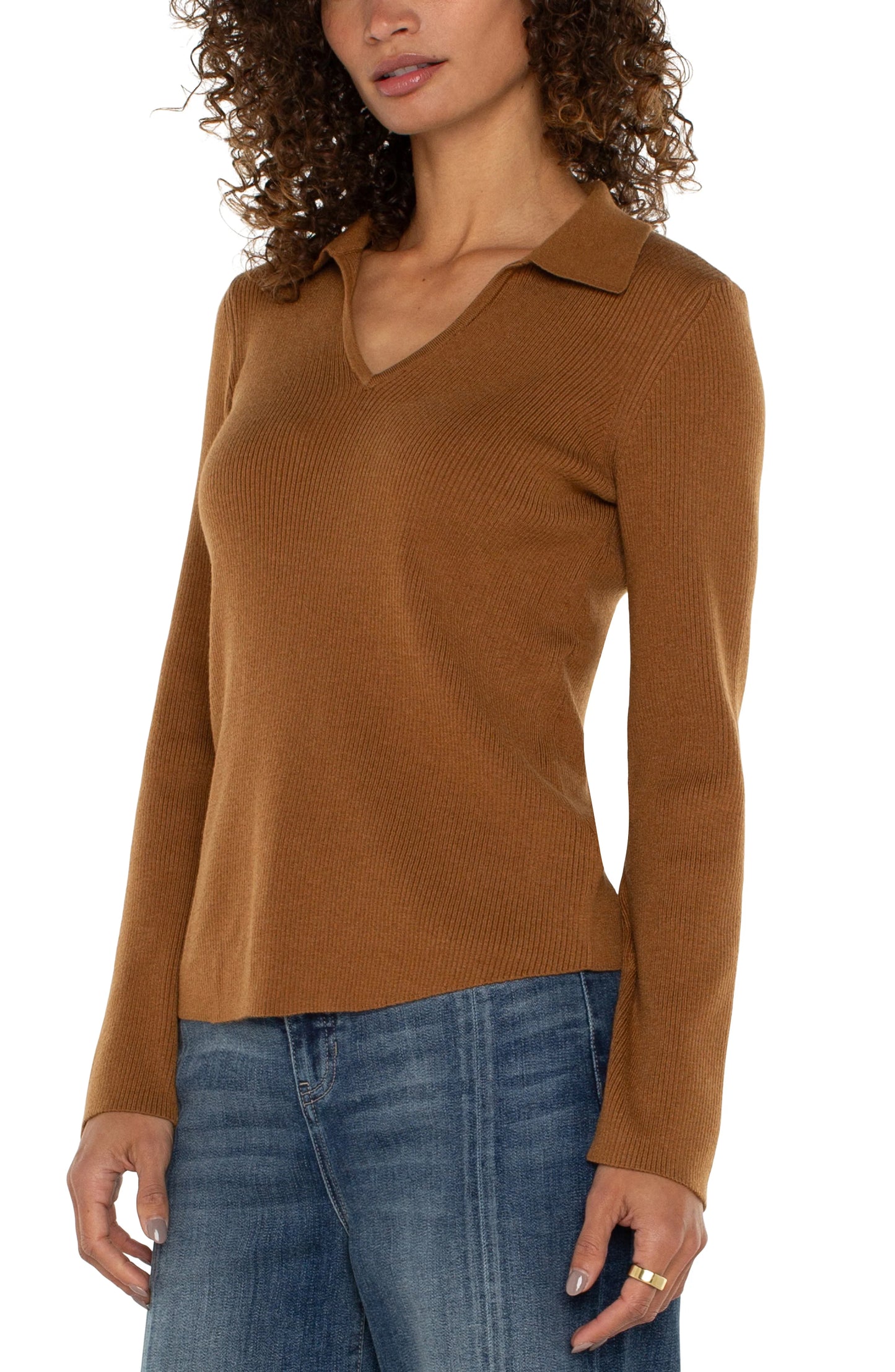 Collared Ribbed Sweater by Liverpool