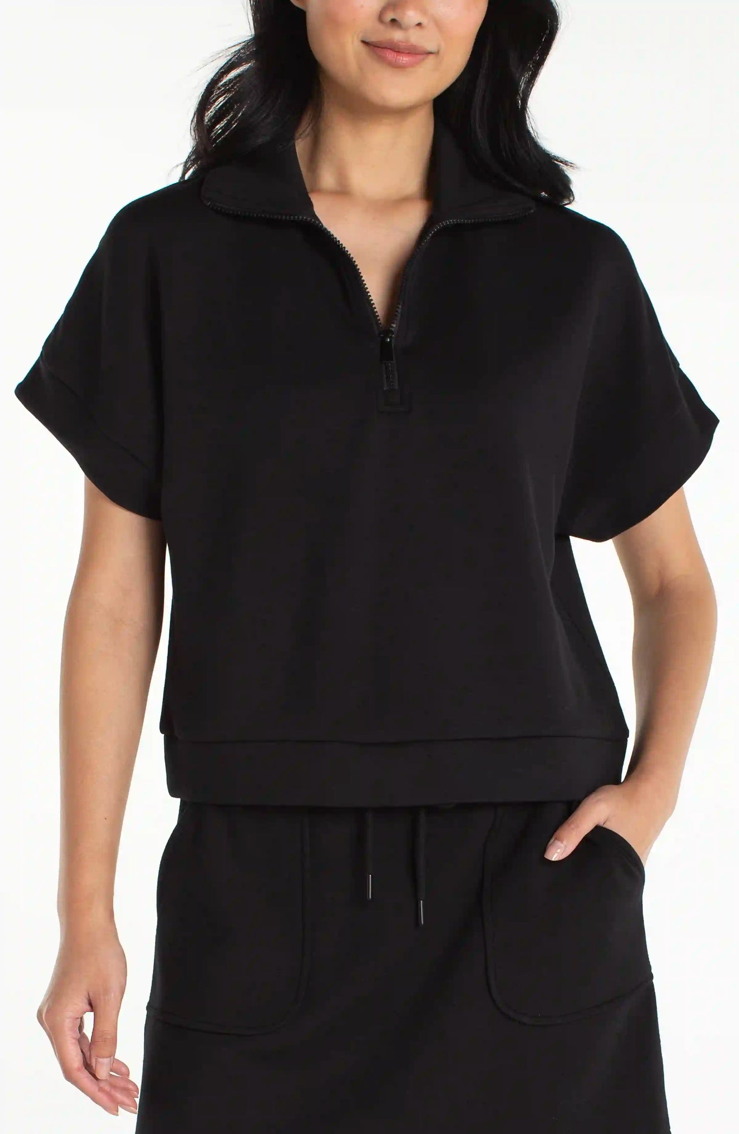 Half Zip Popover Top by Liverpool