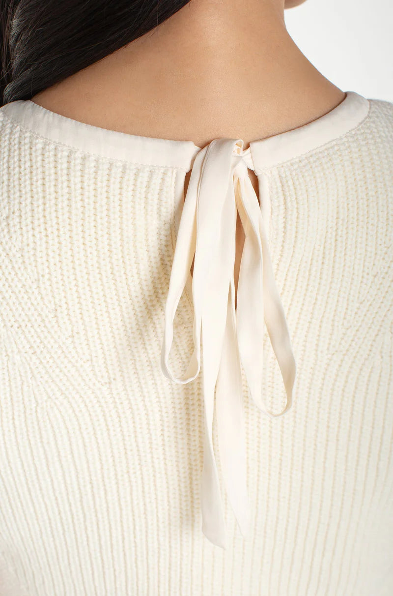 Sleeveless Crew Neck Sweater Woven Dress by Liverpool