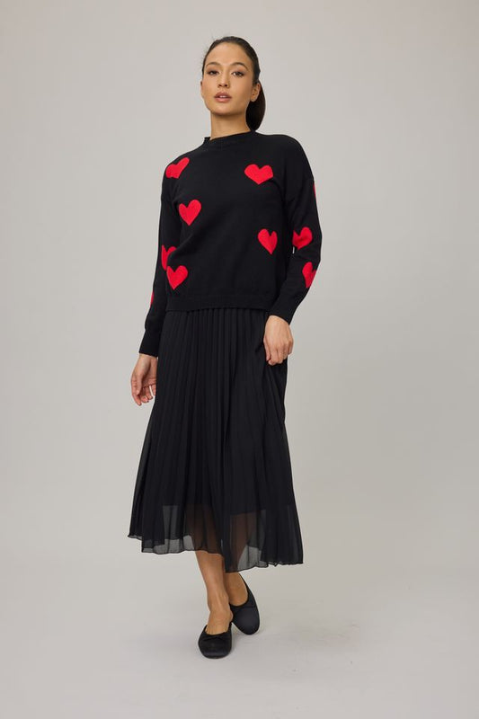 Heart Knit Sweater by Pistache