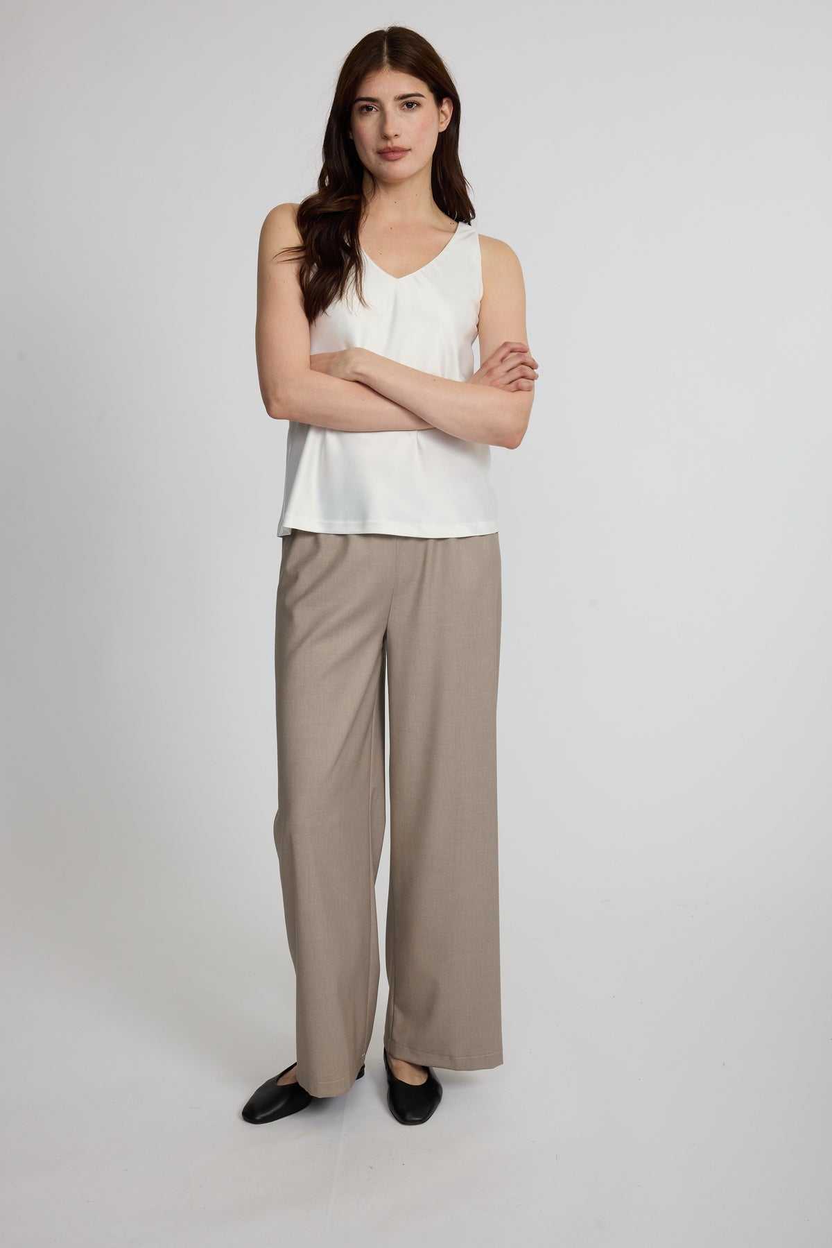 Sleeveless V-Neck Satin Top by Pistache