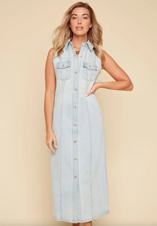 Renuar Long Denim Dress by Renuar