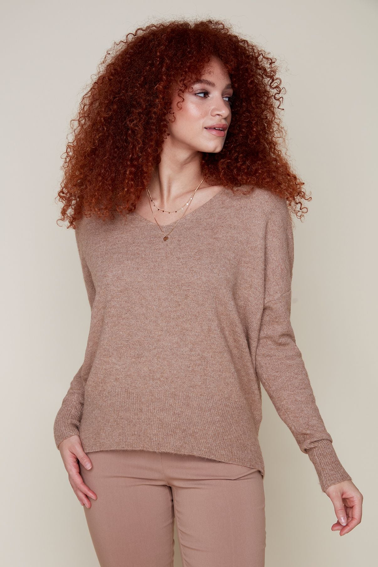 V-Neck Knit Sweater by Renuar