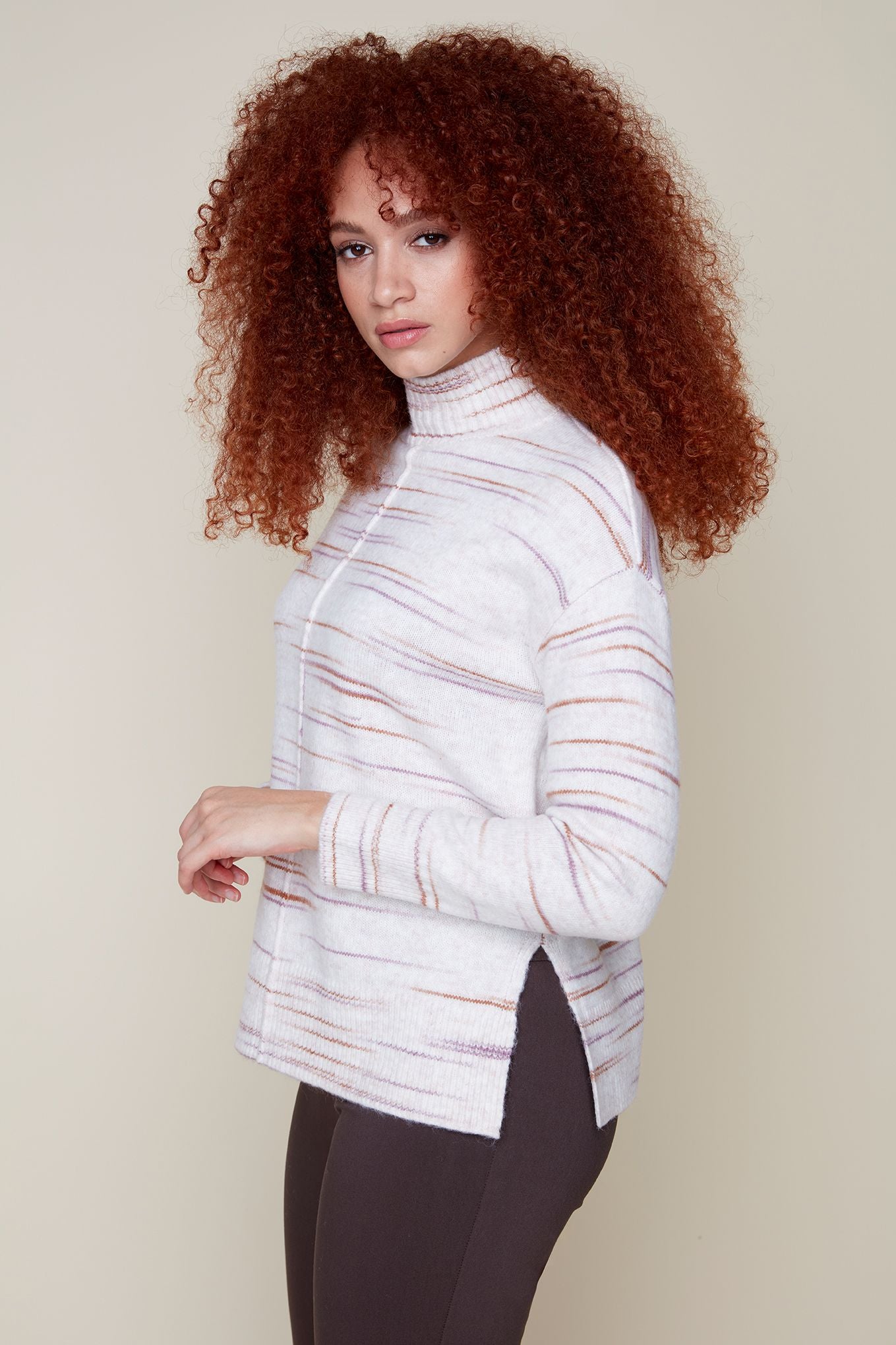 High Neck Knit Sweater by Renuar