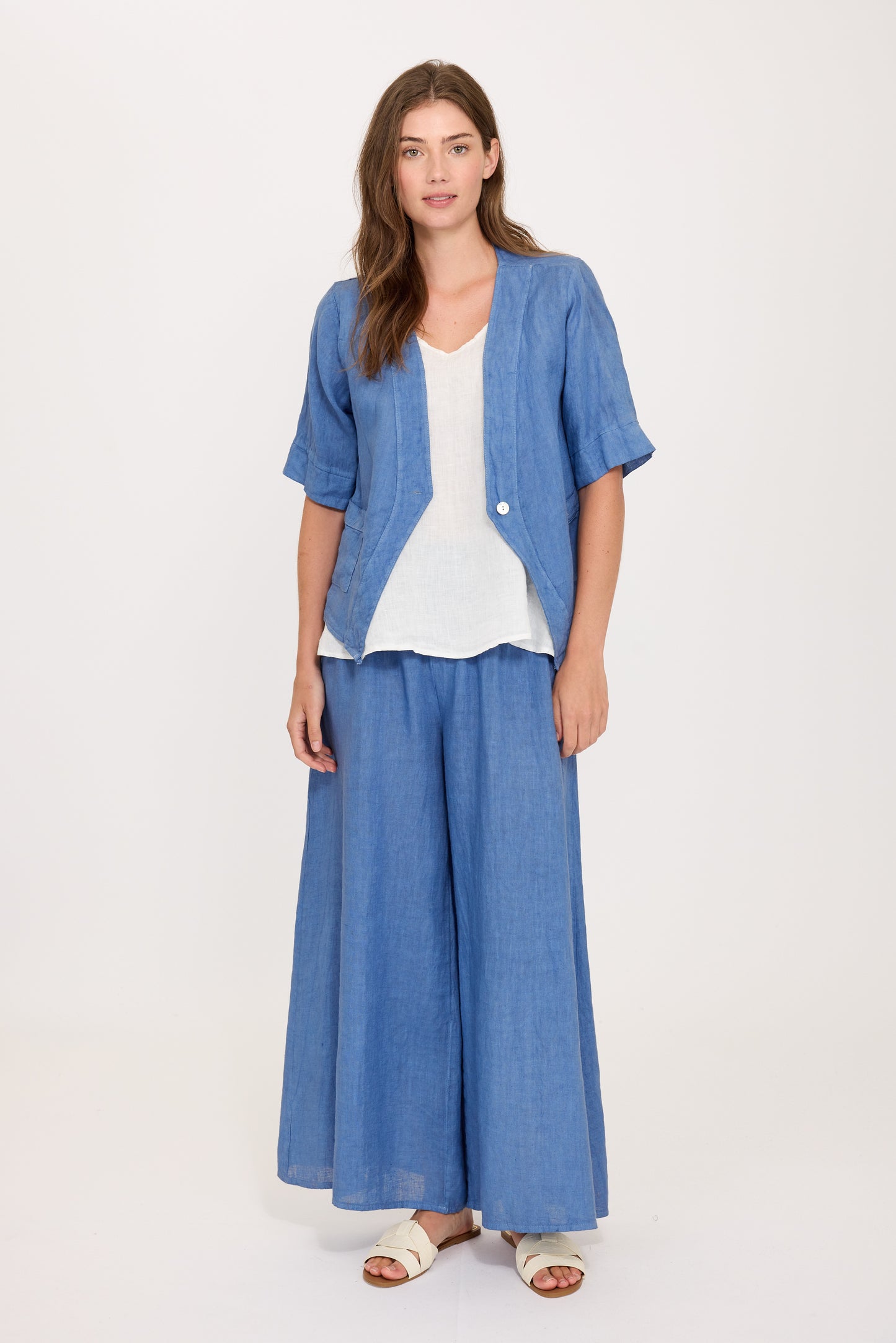 Linen Pallazo Pant with Pockets by Pistache