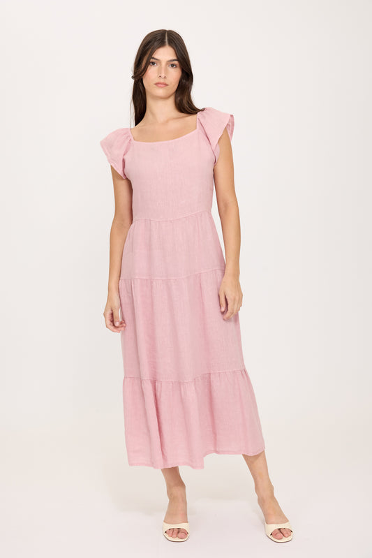 Panelled Linen Summer Dress by Pistache