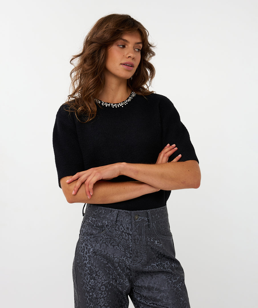 Sweater Fancy Neck Sleeveless by Esqualo