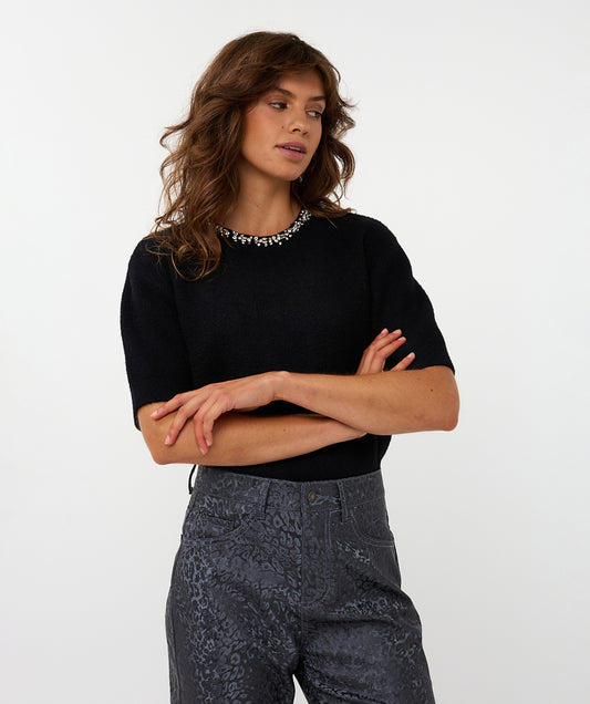 Sweater Fancy Neck Sleeveless by Esqualo