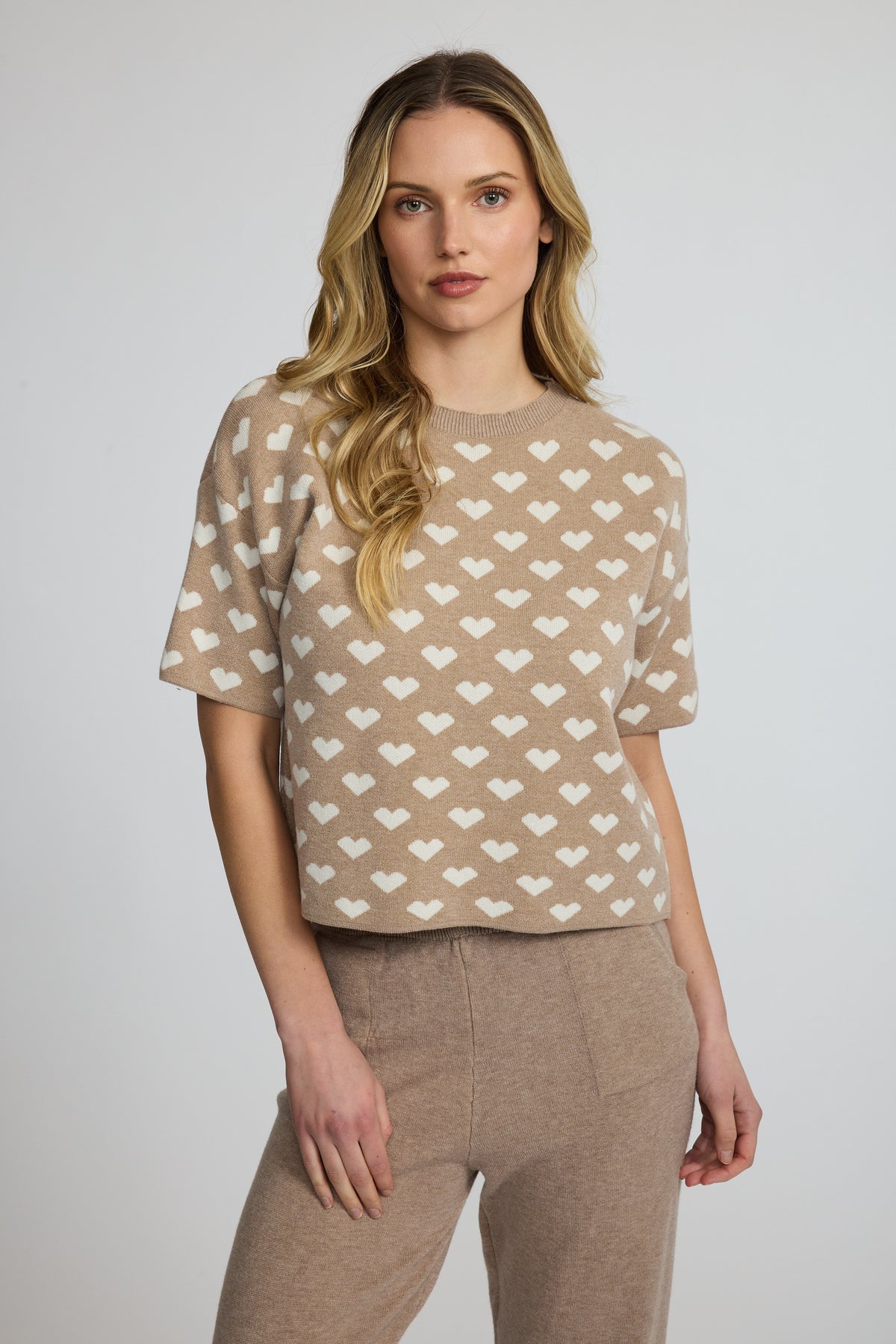 Fine Knit Heart Knitted Sweater by Pistache