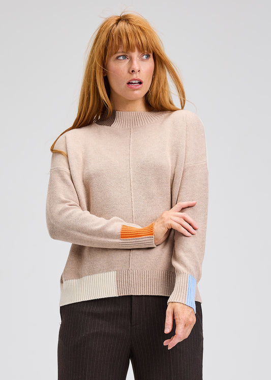 Color Block Trim Sweater by Zaket and Plover