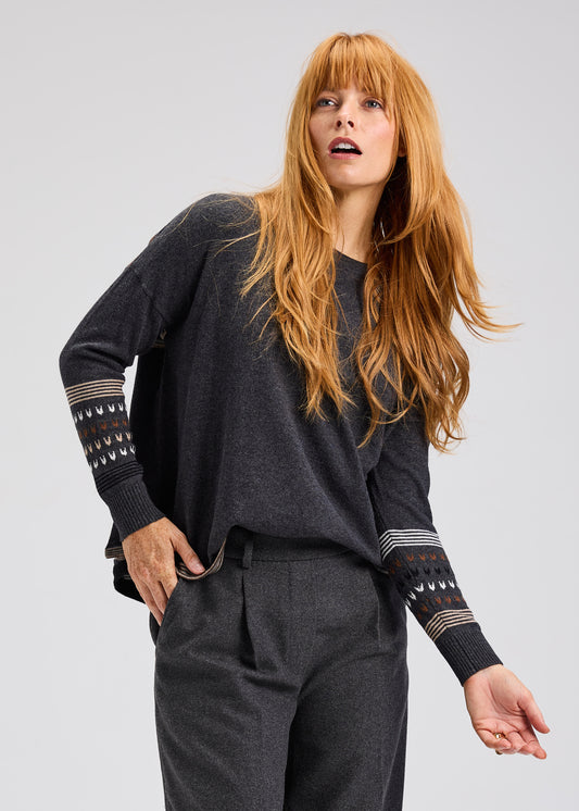 Patterned Back Sweater by Zaket and Plover