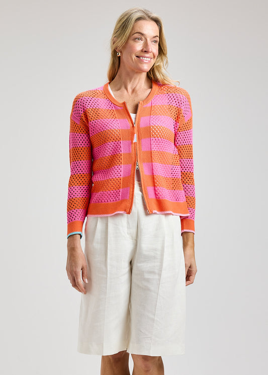 Pointelle Zip Cardi by Zaket and Plover