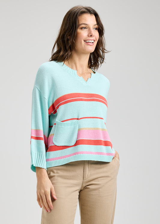 Crop Stripe Sweater by Zaket and Plover