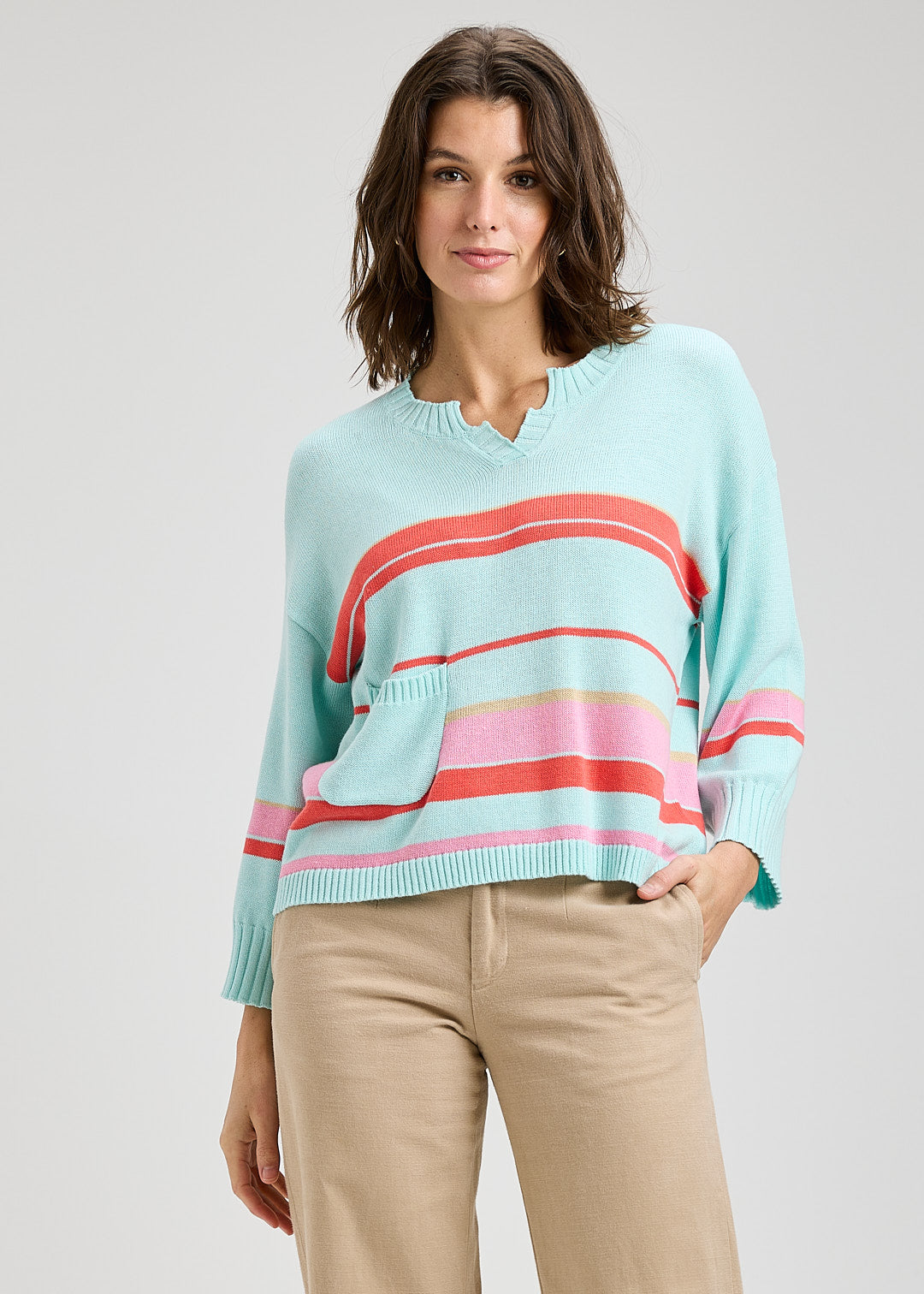 Crop Stripe Sweater by Zaket and Plover