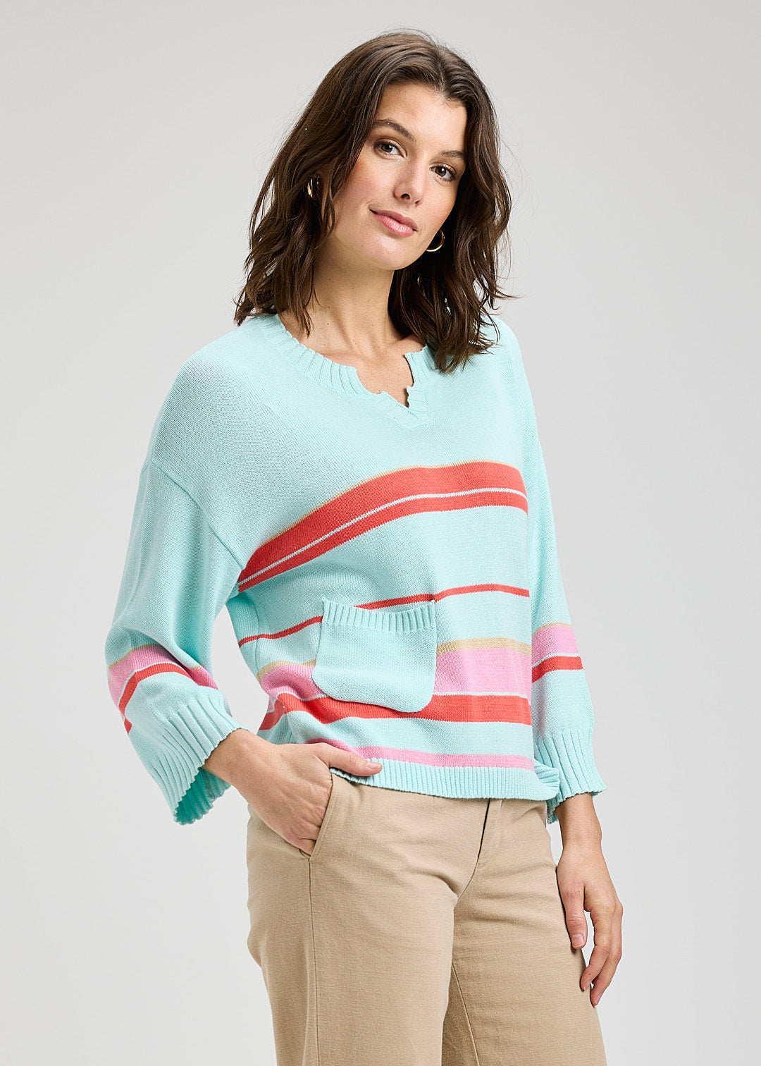 Crop Stripe Sweater by Zaket and Plover