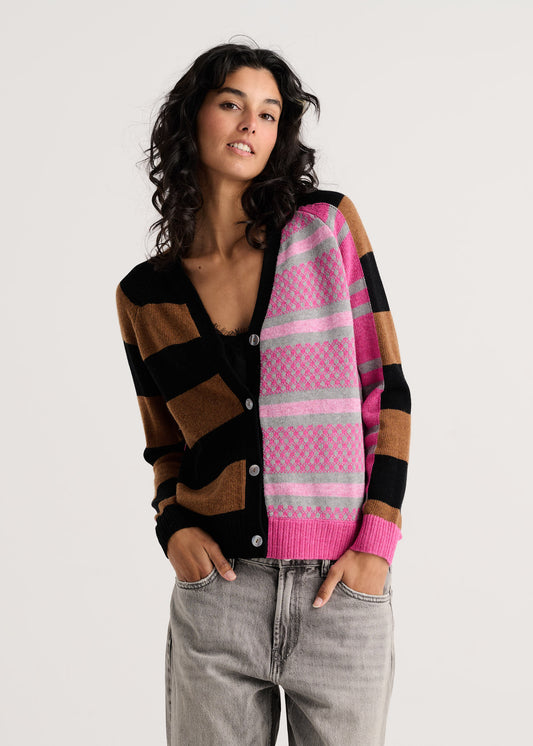 Stripe Meets Check Cardi by Zaket and Plover