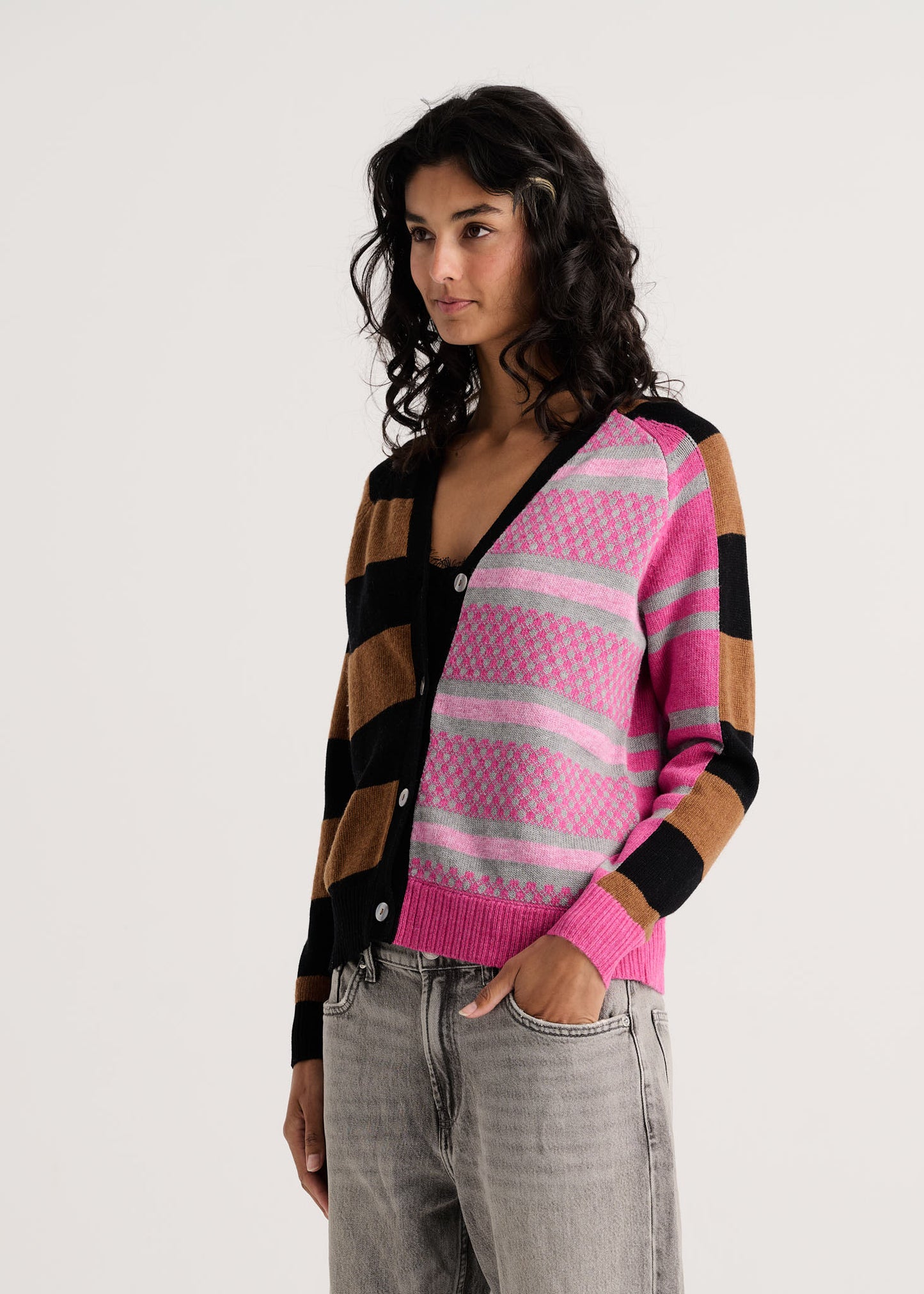 Stripe Meets Check Cardi by Zaket and Plover