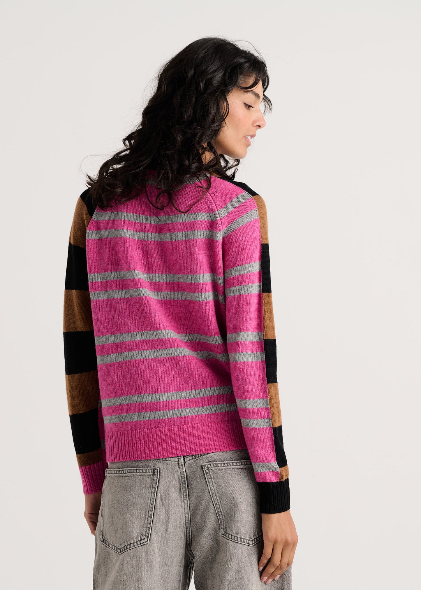 Stripe Meets Check Cardi by Zaket and Plover