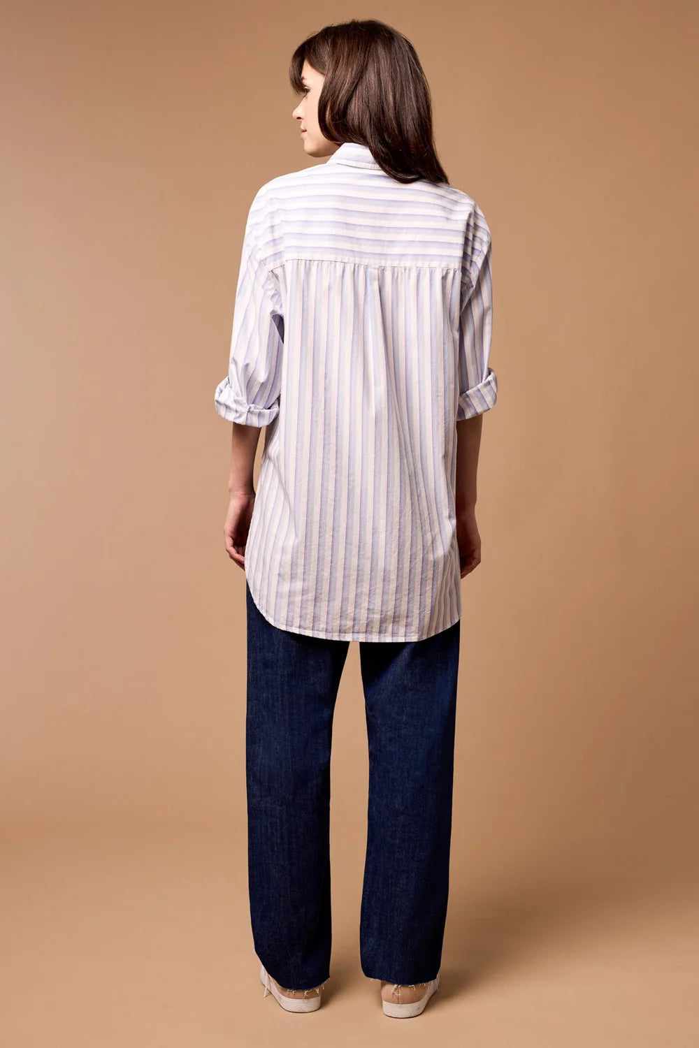 Loose Poplin Shirt in Periblue by Tribal