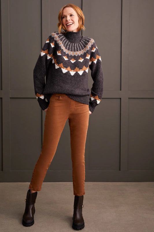 Intarsia Sweater in Walnut by Tribal