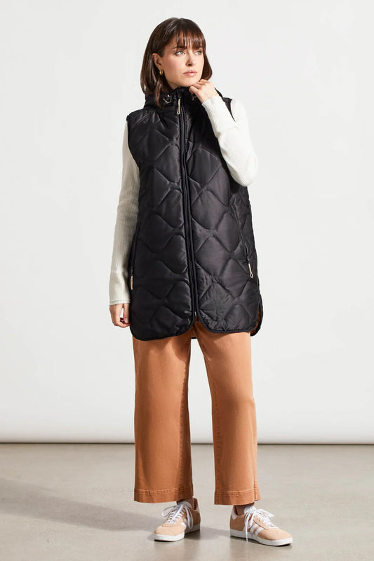 Reversible Hooded Puffer Vest in Black by Tribal